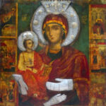 The icon of Virgin Mary with the three hands (Panayia Triherousa) celebrated June 12
